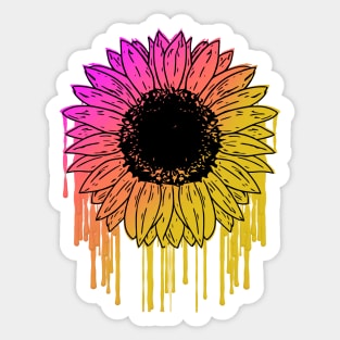 Raimbow Sunflowers flowers pink cool Sticker